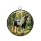 Pendentif Cabochon Argent - cheval