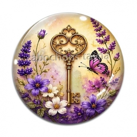 Cabochon Verre - clé