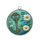 Pendentif Cabochon Argent - clé