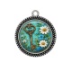 Pendentif Cabochon Argent - clé