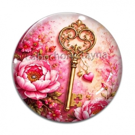 Cabochon Verre - clé