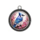 Pendentif Cabochon Argent - oiseaux