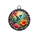 Pendentif Cabochon Argent - oiseaux