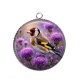 Pendentif Cabochon Argent - oiseaux