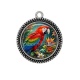 Pendentif Cabochon Argent - perroquet