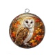 Pendentif Cabochon Argent - hibou
