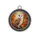 Pendentif Cabochon Argent - hibou
