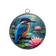 Pendentif Cabochon Argent - oiseaux