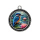 Pendentif Cabochon Argent - oiseaux