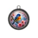 Pendentif Cabochon Argent - oiseaux