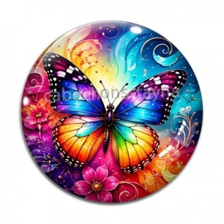 Cabochon Verre - papillon