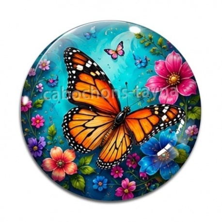 Cabochon Verre - papillon