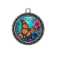 Pendentif Cabochon Argent - papillon