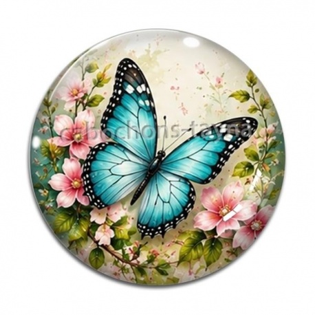 Cabochon Verre - papillon