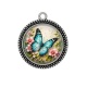 Pendentif Cabochon Argent - papillon