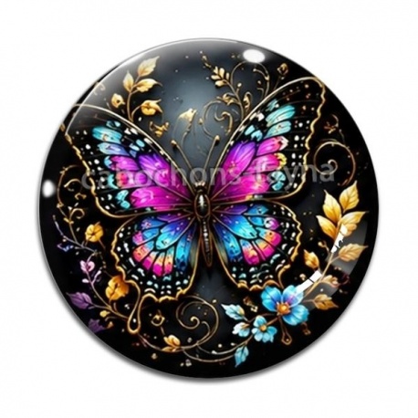 Cabochon Verre - papillon
