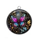 Pendentif Cabochon Argent - papillon