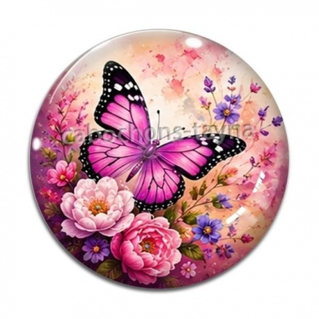 Cabochon Verre - papillon