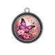 Pendentif Cabochon Argent - papillon