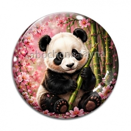 Cabochon Verre - panda