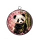 Pendentif Cabochon Argent - panda