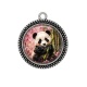 Pendentif Cabochon Argent - panda