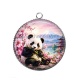 Pendentif Cabochon Argent - panda
