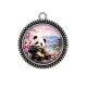 Pendentif Cabochon Argent - panda