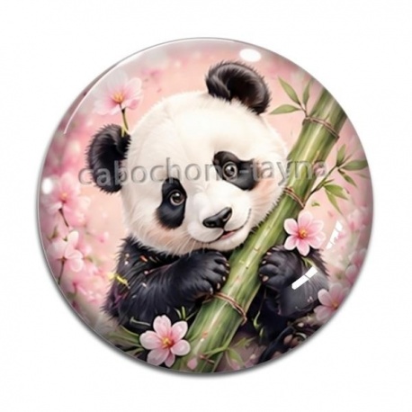 Cabochon Verre - panda