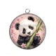 Pendentif Cabochon Argent - panda