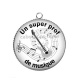 Pendentif Cabochon Argent - un super prof de musique
