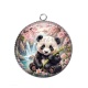 Pendentif Cabochon Argent - panda