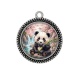 Pendentif Cabochon Argent - panda
