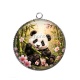 Pendentif Cabochon Argent - panda