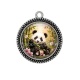 Pendentif Cabochon Argent - panda