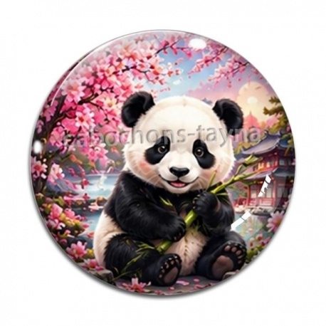 Cabochon Verre - panda