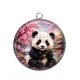 Pendentif Cabochon Argent - panda
