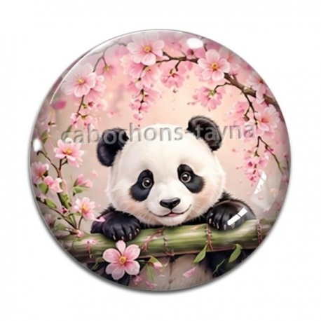 Cabochon Verre - panda