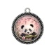 Pendentif Cabochon Argent - panda