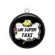 Pendentif Cabochon Argent - super taxi
