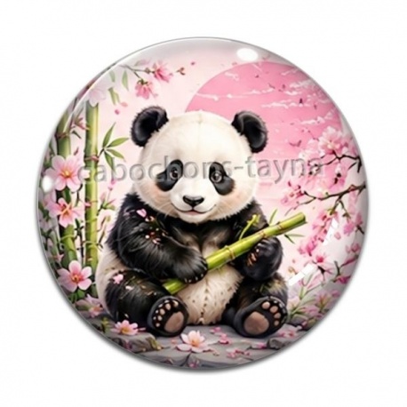 Cabochon Verre - panda