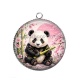 Pendentif Cabochon Argent - panda