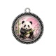 Pendentif Cabochon Argent - panda