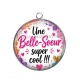 Pendentif Cabochon Argent - une belle soeur super cool
