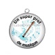 Pendentif Cabochon Argent - un super prof de musique