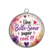 Pendentif Cabochon Argent - une belle soeur super cool