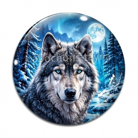 Cabochon Verre - loup