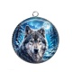 Pendentif Cabochon Argent - loup