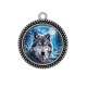 Pendentif Cabochon Argent - loup