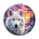 Cabochon Verre - loup